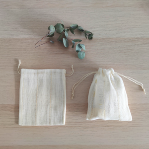 Natural White Eco Mini Drawstring -10 pcs