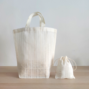 Natural White Eco Mini Drawstring -10 pcs