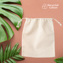 Load image into Gallery viewer, Recycled Cotton Drawstring Eco Pouch (Custom Logo PRINT)