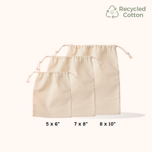 Load image into Gallery viewer, Recycled Cotton Drawstring Eco Pouch (Custom Logo PRINT)